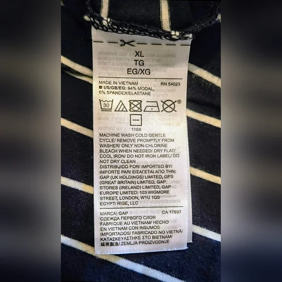 GAP Maternity Top for Year Round by Gap Body; Size XL; Navy with White Stripes - Picture 13 of 16